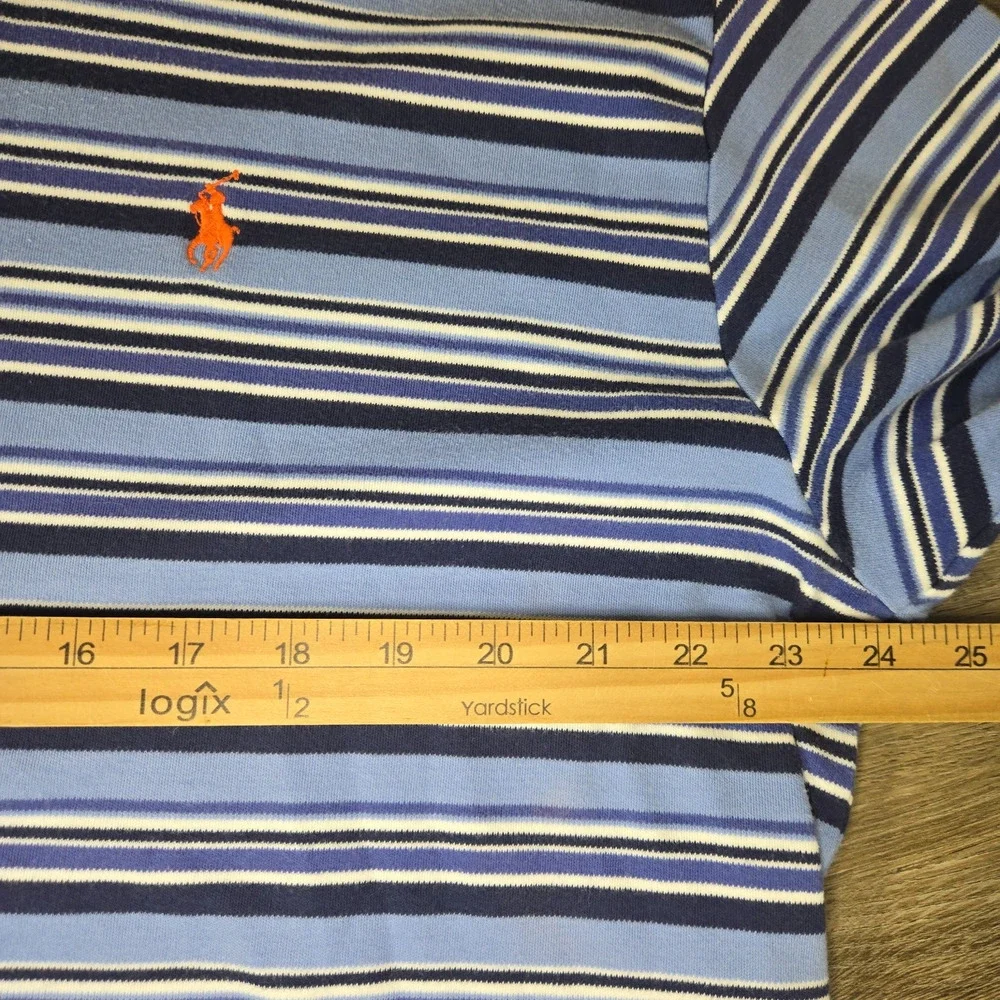 Vintage 90s Polo Ralph Lauren Shirt Mens XL Blue Striped Preppy Old Money Y2K